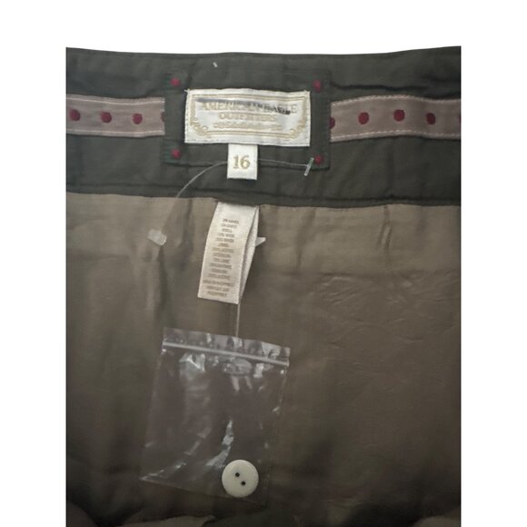 Y2K American Eagle Womens Patchwork Mini Skirt Size 16 Wool Blend Brown & Green - Picture 3 of 5